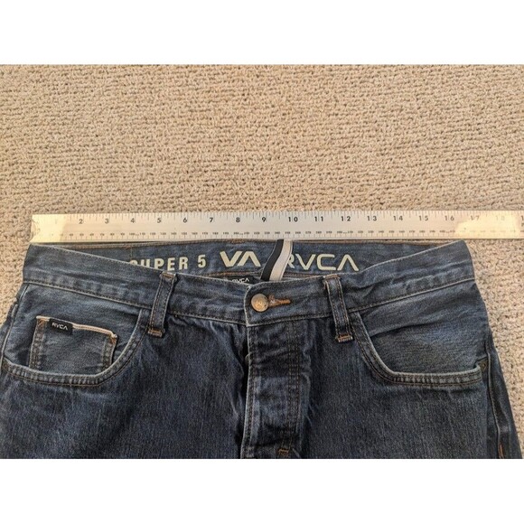 RVCA Super 5 Selvedge Denim Jeans Men's 34x31 Dark Wash Straight Fit - Picture 9 of 10